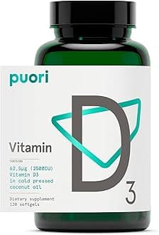 Vitamin D3 Softgels, 2500 IU (62.5 mcg) - Fast Absorbing Vitamin D3 Supplements for Immune System Support, Bone Health & Density and Healthy Muscle Functions - Non-GMO & Gluten-Free - 120 Count