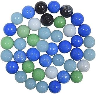 Creative Farmer 1Kg Round Kancha Mixed Colour Glass Shaded Marbles Aquarium Pebbles for Vase Fillers Gems Stone Table Scatter Landscaping Fish Tank Party Decoration Crystal Rocks [1Kg] W