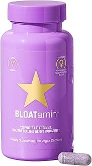 HAIRtamin BLOATamin - Vegan Synergistic Blend | Bloating Relief Supplement Capsule | Men & Women | Digestive Enzymes for Bloating Relief, Gas Stomach Pain, Water Retention, and Discomfort (1-Pack)