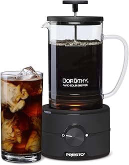 Presto 02937 Dorothy™ Electric Rapid Cold Brewer - Cold brew at home in 15 minutes - No more waiting 12 to 24 hours.