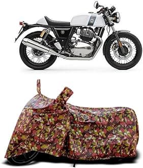 DUFFEL-Two Wheeler Bike Body Cover Compatible for Royal Enfie Continental Gt 650 Heat Protectio/UV-Rays/Birds Dropping/DustProof/Waterproof Indoor Outdoor and Parking Full Body Protection [RMJ]