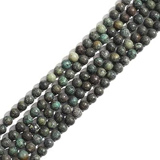 Natural Stone 6mm African Turquoise Round Crystal Energy Stone Beading Loose Gemstone DIY Smooth Beads for Bracelet Necklace Earrings Jewelry Making
