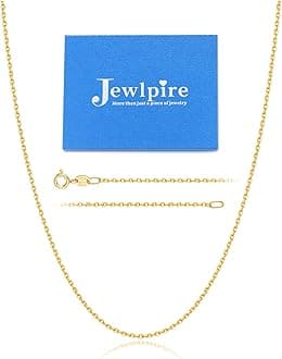 Jewlpire 1MM 925 Sterling Silver Chain Necklace for Women, Cable Chain Sturdy & Shiny & Thin Women's Chain Necklaces 16/18/20/22/24 Inch
