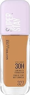 Maybelline New York, Super Stay Lumi-Matte Liquid Foundation, 30hr Longwear formula, Light as Air, Waterproof, Sweatproof, Luminous Matte Finish - 327