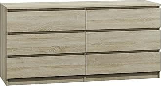 – Large Chest of Drawers for Bedroom, 6 Drawer Sonoma Dresser with Metal Runners, Bedroom Furniture Storage Cabinet for Clothes, Contemporary Design, Easy Assembly