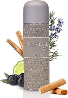 Eternal Love for Men - Long Lasting Body Spray - Fresh Masculine Scent with Coriander & Juniper Berry - Cool & Confident Fragrance - 6.8oz