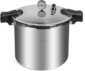 Pressure Canner Release Valve Aluminum Canning Pot Cooker Pot Stove Top with Pressure Gauge Instant Fast Cooking Pot Stewing Locking System (22 Quarts) Meat, Poultry & Vegetables