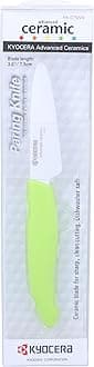 KYOCERA GEN COLOUR Paring Knife FK-075WH-GR Paring Knife with Extremely Sharp Ceramic Blade for Absolutely Precise Cuts Handle Colour Green Blade Length: 7.5 cm