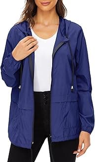 Century Star Packable Rain Jackets for Women Waterproof Lightweight Raincoat with Hood Windbreaker Jacket Women Rain Coats