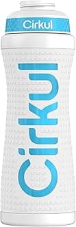 Cirkul 22oz. White Grip Stainless Steel Water Bottle & Sport Lid, Durable, Insulated, Protective Grip, Leakproof & Heavy Duty