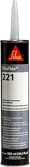 Sikaflex-221 Multi-Purpose Polyurethane SealantAdhesive, 10.1 fl oz, Black Permanent Elastic Seal, Sandable Paintable, Non-Corrosive, Bonds to Metal, Plastics More.
