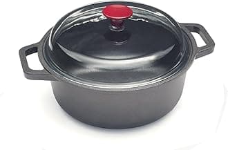 RISOLI Vinum Non-Stick Casserole Dish Diameter 28 cm with Glass Lid Recycled Cast Aluminium No Induction Made in Italy