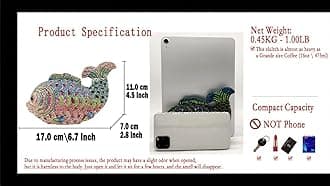 Boutique De FGG Fish Rhinestone Clutch Purses for Women Formal Evening Bags Prom Purse Wedding Party Crystal Clutch Bag,Mini