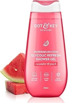 Watermelon + Glycolic Fresh & Cool Shower Gel For Glowing Skin | For All Skin Types | Hydrates Skin & Gently Exfoliates | Non Drying | 250 ml