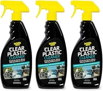 92084-3PK Clear Plastic Cleaner for Cars, Motorcycles, RVs, Boats, Helmet Visors, Golf Carts, Acrylic and Vinyl Windows, Streak-Free, Haze-Free, Removes Static, 22 Fl Oz, Pack of 3