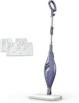 Shark Steam Pocket Mop with 2 Washable Double-sided Pads, Steam Sanitization, Swivel Steering, Lightweight, Steam Cleaner for Sealed Hard Floors, Hardwood, Marble, Tile, Purple, S3501