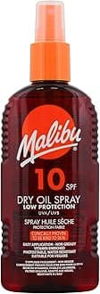 Malibu Sun SPF 10 Non-Greasy Dry Oil Spray for Tanning, Low Protection, Water Resistant, 200ml