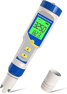 Pool Salt Tester, Digital Salinity Tester for Saltwater Pool, 7 in 1 pH ORP Salt Meter for Pools Aquarium Sodium Chloride Swimming Pools Hot Tub Spas