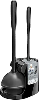 - MR.SIGA Toilet Plunger and Bowl Brush Combo for Bathroom Cleaning, Black, 1 Set