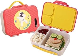 Rabitat MUNCHBEE Bento Lunch Box Shyguy - 3 Compartment Kids Lunch Box with Leakproof Flip Lock & BPA-Free Plastic