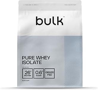 BulkPure Whey Protein Isolate, Protein Powder Shake, Unflavoured, 1 kg, Packaging May Vary