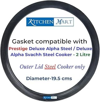 Gasket compatible with Prestige Deluxe Alpha/Deluxe Alpha Svachh Steel Pressure cooker (2 Litres)