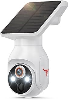 1080p Security Camera Wireless with Solar Panel, AI Human Detection, 2-Way Audio, Color Night Vision, 2.4G WiFi Only, Cloud Storage (Sold Separately), Indoor/Outdoor Surveillance Bullet Cam (WiFi)