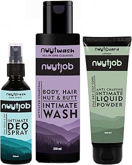 - Intimate Hygiene Kit for Men – Intimate Sack Spray Deodrant 100 ml, Intimate Wash 200 ml & Intimate Liquid Powder 100 ml | All Day Sweat Control.