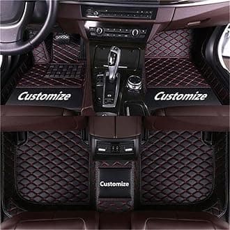Custom car Floor mats Suitable for 98% car Truck SUV,car mats All Weather Personalized,Full Coverage Luxury Car Mats, Anti-Slip Leather Floor mats.Floor Liner Car Accessories (Black + Red Line)