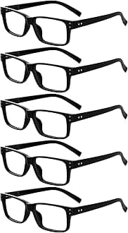 Eyekepper Vintage Reading Glasses for Men - 5 Pack Spring Hinges Classic Readers - Black Frame +1.25