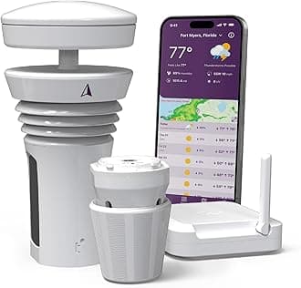 Tempest Weather Station with Built-in Wind Meter, Rain Gauge, and Accurate Weather Forecasts, Wireless, App and Alexa Enabled