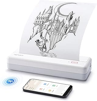 iDPRT MT890 Portable Wireless Printer - with Thermal A4 Paper, Bluetooth Inkless Printer for Travel/Home, Support US Letter&A4&A5 Size, Mobile Printers Compatible with iOS, Android & Laptop - White