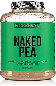 NAKED Chocolate Pea Protein - Pea Protein Isolate from North American Farms - 5lb Bulk, Plant Based, Vegetarian & Vegan Protein. Easy to Digest, Non-GMO, Gluten Free, Lactose Free, Soy Free