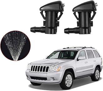 Adjustable Windshield Washer Wiper Nozzle Mist Spray Type for 2005-2020 Jeep Grand Cherokee, 2011-2020 Dogde Durango, 2011-2014 Dodge Grand Caravan, Replace OE for 55079049AA, 55372143AB, 5182367AA