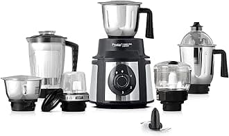 Endura 1000W Mixer Grinder, 6 Jars (1500 ml, 1000 ml, 1500 ml, 450 ml) (Black, Silver)