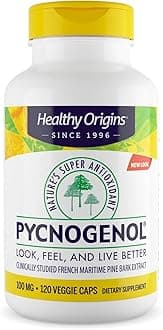 Pycnogenol 100 mg (Nature's Super Antioxidant, Non-GMO, Gluten Free, Cardiovascular Support), 120 Veggie Caps
