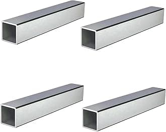 Stainless Steel Square Tubing Tube 25mm x 25mm x 1.5mm x 1320mm, 1" x 1" x 3/50" x 51.97" Long, 4 Pack 304 SS Square Tubings 1.5mm Thickness Polished Finished from Bopaodao