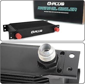 G-PLUS 30 Row 10AN-AN10 Universal Aluminum Engine Transmis​sion Oil Cooler Kit Oil Filter Relocation Kit Black