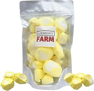 Freeze-Dried Candy Salt Water Taffy 2 oz - Cut To Bite Sized Pieces - Ships In Box - Deliciously Crunchy, Intense Flavor, Lightweight Snack (Lemon Cream)