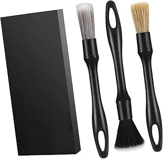 3-Piece Auto Detailing Brush Set With A Storage Box - Suitable For Leather Seats, Wheels, Emblems, Engine Bay, Dashboard, Air Vents - Car Care Kit for Precision Cleaning & Maintenance