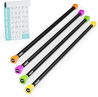 LIONSCOOL Body Weighted Workout Bar with Foam Padding, 5-30lbs, Heavy-Duty Steel Exercise Bar for Physical Therapy, Aerobics