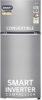 Smart Choice, 380 L, 3 Star, Frost-Free Smart Inverter Double Door Refrigerator (GL-S412SPZX, Shiny Steel, Convertible with Express Freeze)