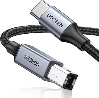 UGREEN USB C to USB B 2.0 Printer Cable Braided Printer Scanner Cord Compatible with Epson, MacBook Pro, HP, Canon, Brother, Samsung Printers and More 10FT