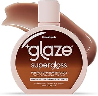 Glaze Super Gloss Color Conditioning Gloss – Cocoa Lights for Medium to Dark Brown Hair with Highlights – Rinse Out Semi-Permanent Hair Gloss that Enhances Color and Boosts Shine & Hydration