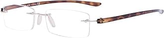 Eyekepper Small Lenes Rimless Reading Glasses Women - Frameless Reader Eyeglasses for Men Reading with Tortoise Arms +2.25
