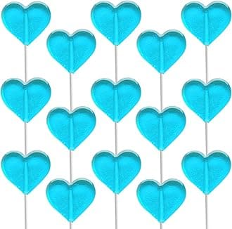 Fruidles Lollipops Mini Heart Shaped Flavored Delicious Lollipop, Individually Wrapped, 5g Lollipop (300 Lollipops, Blue-Raspberry)
