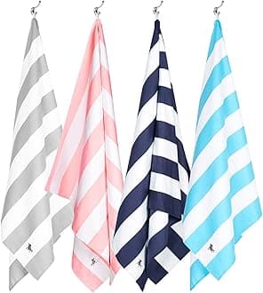 Dock & Bay Kid's Towel - For Beach Use - Quick Dry, Sand Free - Compact, Lightweight - 100% Recycled - Includes Bag - Set of 4 (D), Large (160x90cm, 63x35)