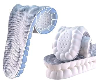 Insoles for Women man,Cloud Soles for Men Women,4D Cloud Soles for Men,Anti Fatigue, Shock Absorption, Foot Pain Relief (Gray, L)