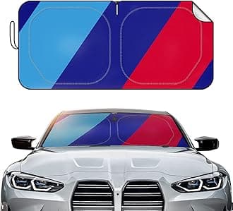Car Windshield Sun Shade Blocks UV Rays Sun Visor Protector, Blue Material, No Reflected Glare,59" Sunshade for X1 X3 X5 (Blue///M-S)