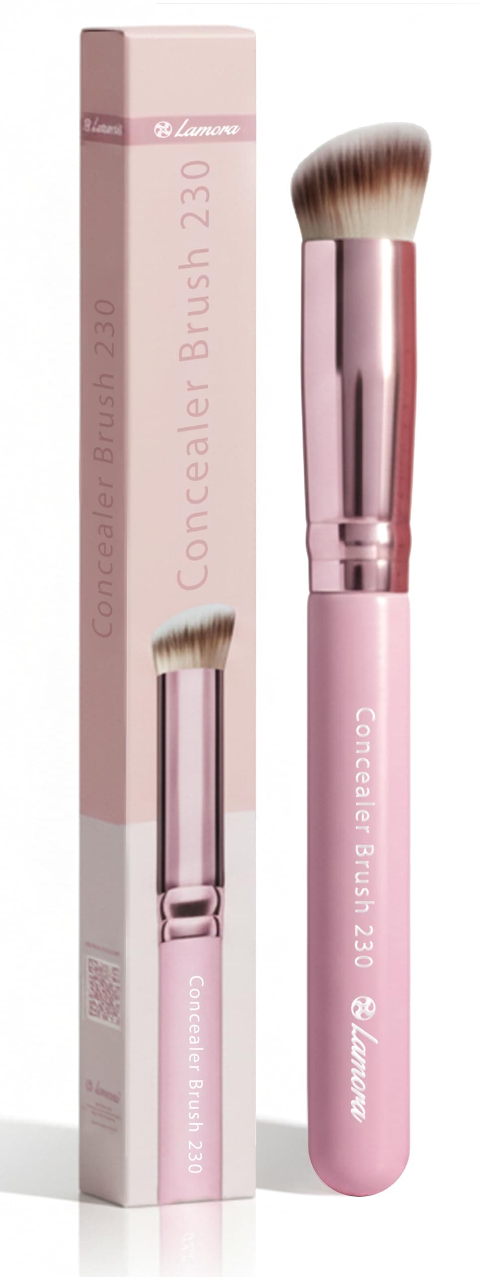 Concealer Makeup Brush Under Eye - Mini Angled Flat Top Kabuki Nose Contour Brush - Ideal for Concealing Blending Setting Buffing with Powder Liquid Cream Cosmetic - Pro Small Foundation Brush